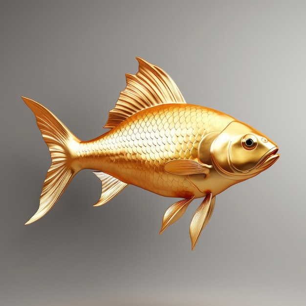 Free Photo view of 3d graphic gold fish