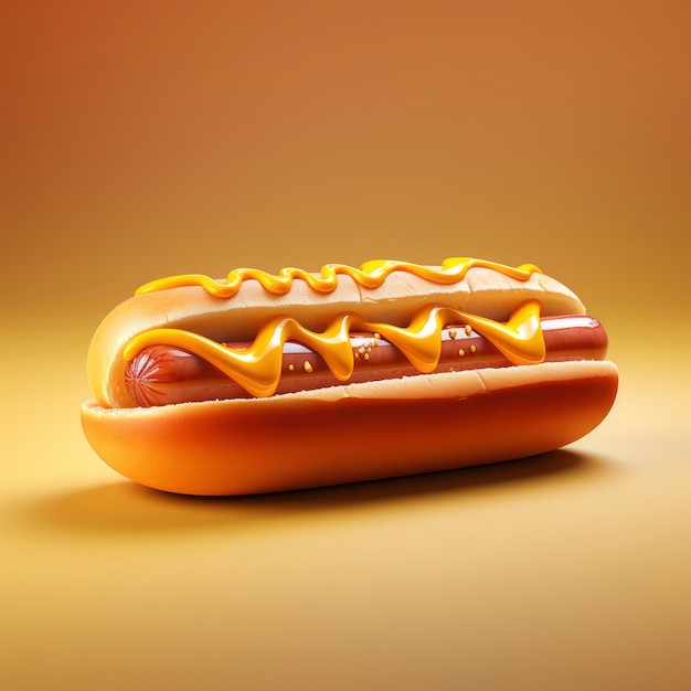 View of 3d graphic hot dog