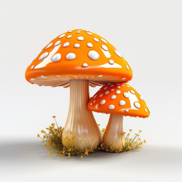 Free Photo view of 3d graphic mushrooms