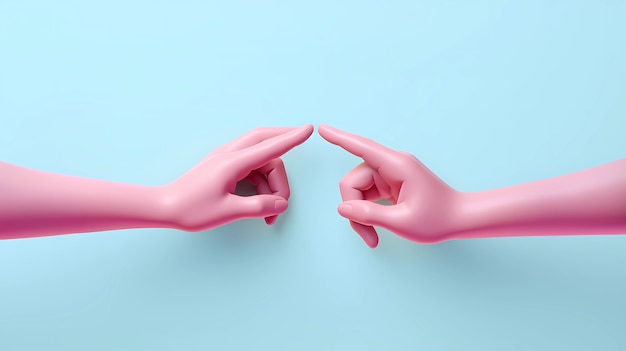 Free photo view of 3d hand pointing finger