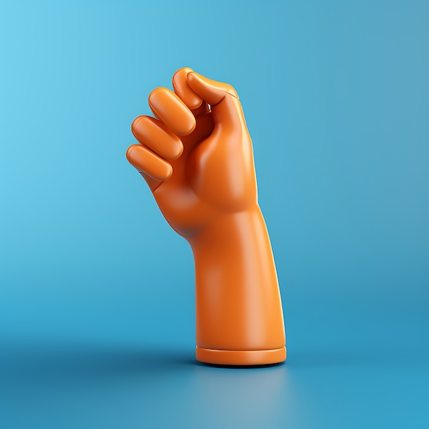 Free photo view of 3d hand showing fist bump gesture