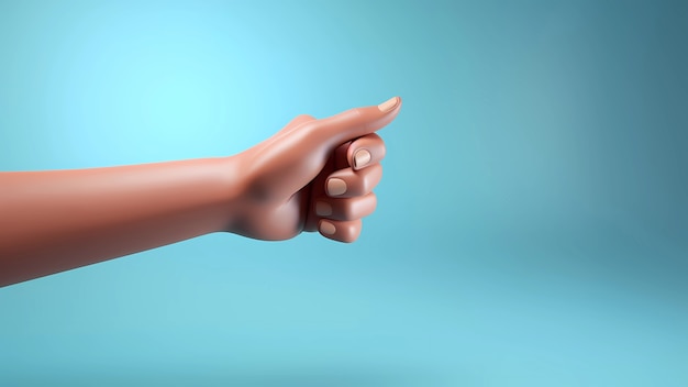 Free photo view of 3d hand