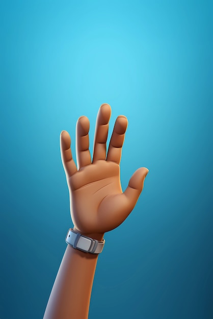 Free photo view of 3d hand