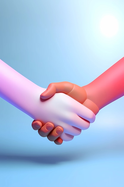 Free Photo view of 3d hands showing handshake