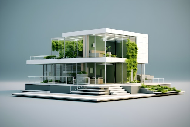 Free photo view of 3d house model