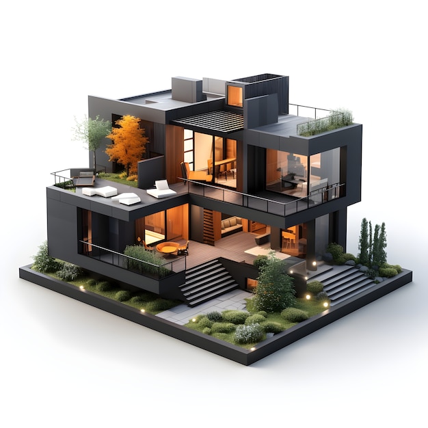 View of 3d house model