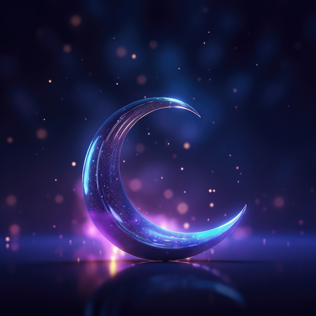 Free Photo view of 3d islamic crescent moon