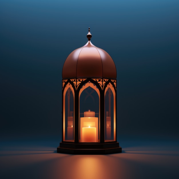 Free Photo view of 3d islamic lantern