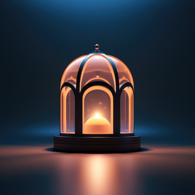 Free Photo view of 3d islamic lantern