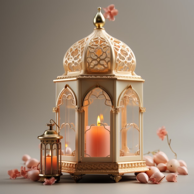 Free Photo view of 3d islamic lantern