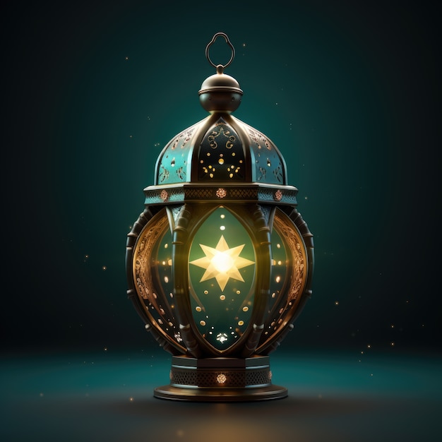 Free Photo view of 3d islamic lantern