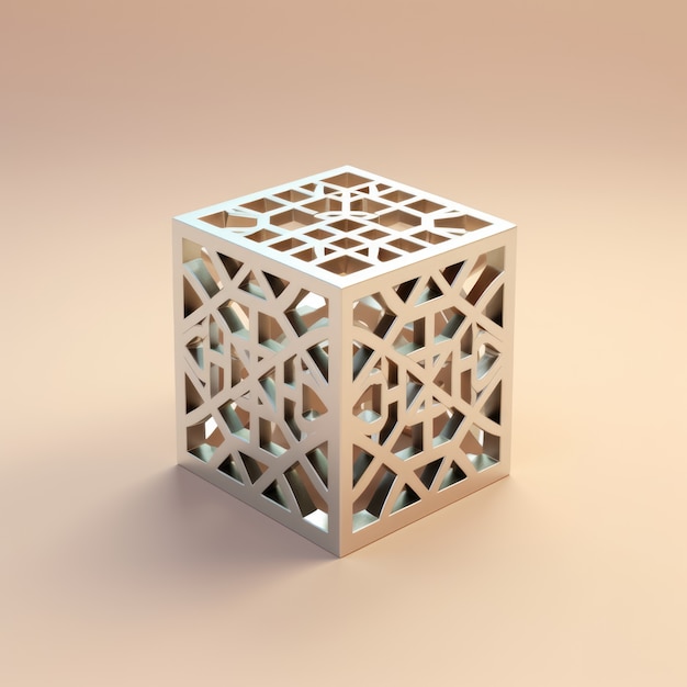 Free Photo view of 3d islamic mecca cube