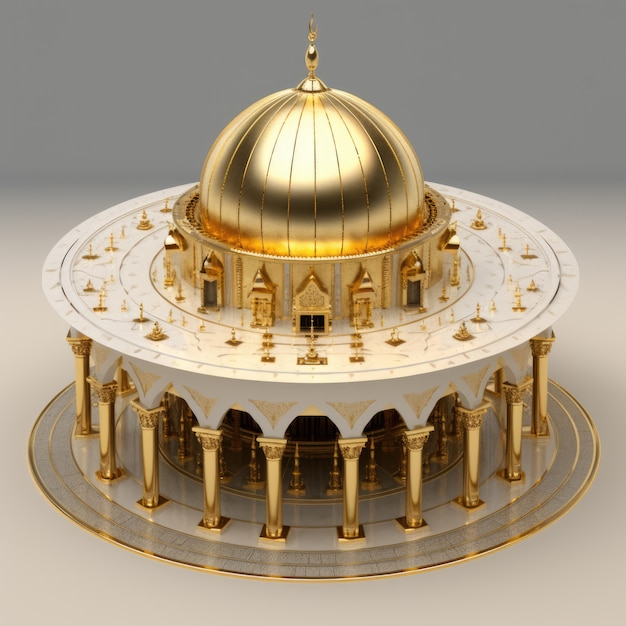 Free Photo view of 3d islamic mosque