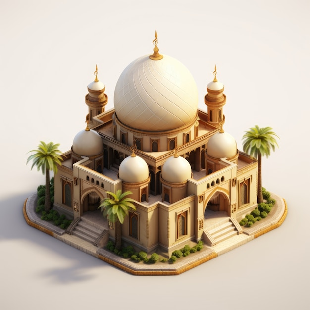 View of 3d islamic mosque