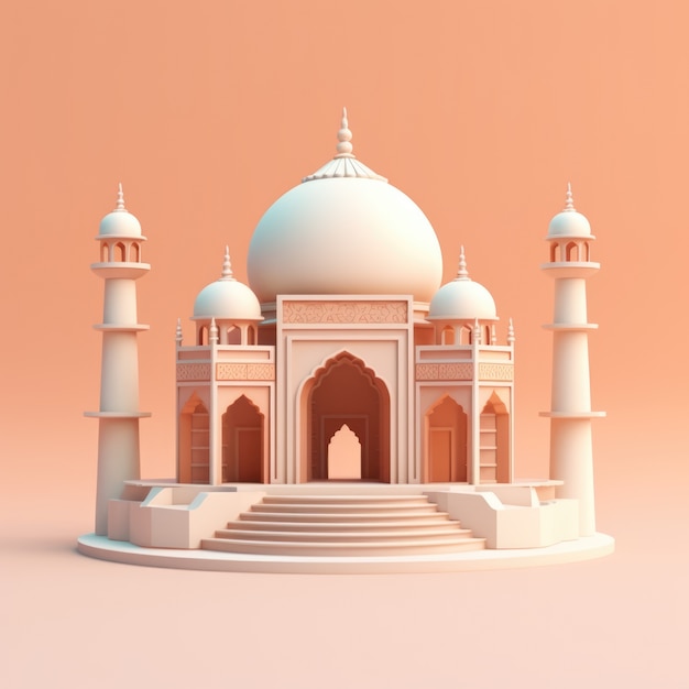 Free Photo view of 3d islamic mosque