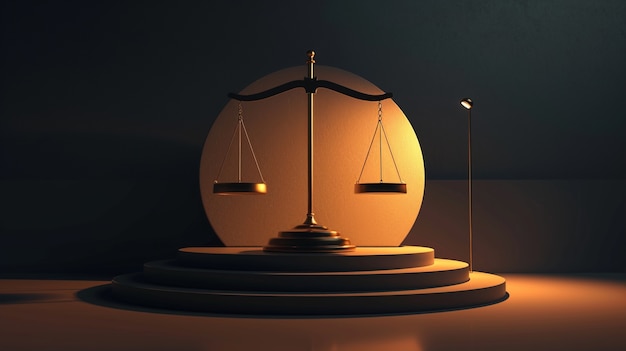 Free Photo view of 3d justice scales