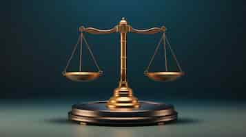 Free photo view of 3d justice scales