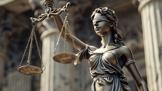 Free photo view of 3d justice scales