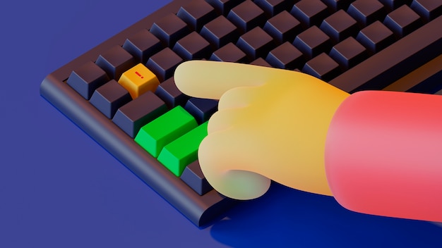 Free photo view of 3d keyboard buttons