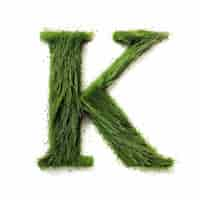 Free photo view of 3d letter k with grass