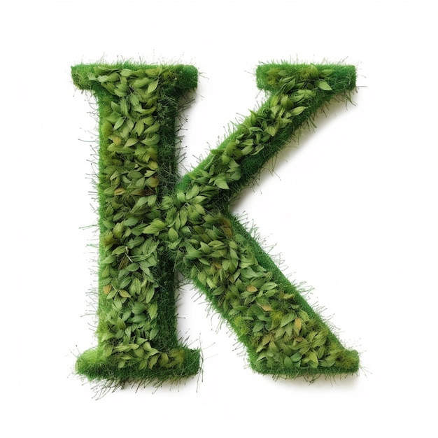 Free Photo view of 3d letter k with vegetation