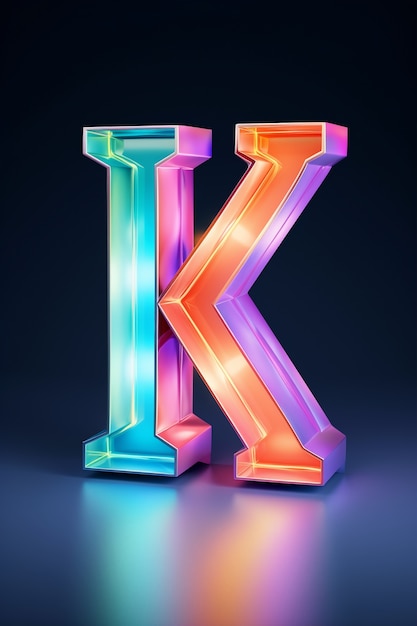 Free Photo view of 3d letter k