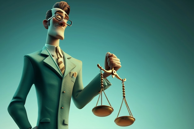 Free Photo view of 3d male lawyer in suit