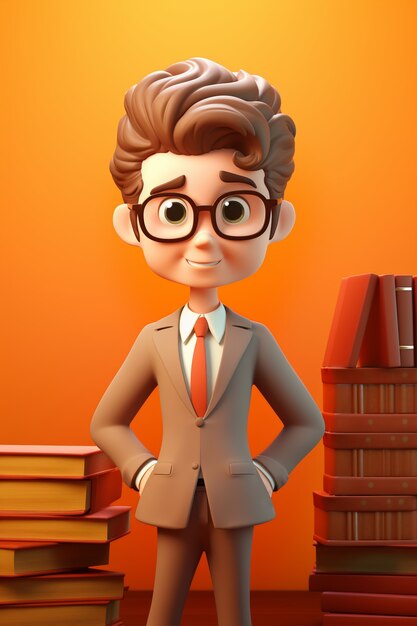 View of 3d male lawyer in suit