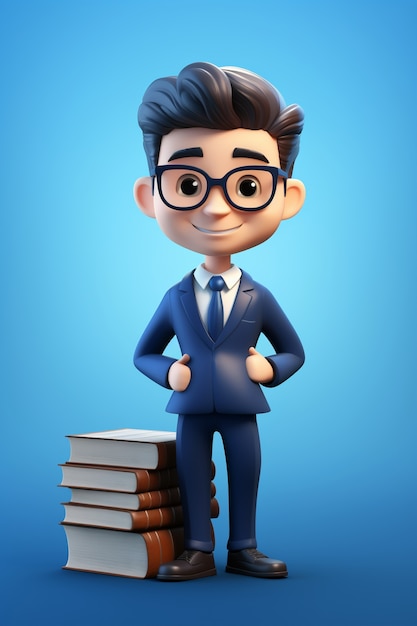 View of 3d male lawyer in suit