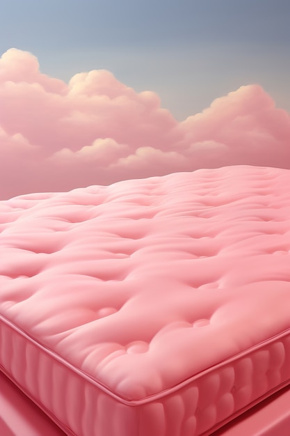 Free photo view of 3d mattress with clouds