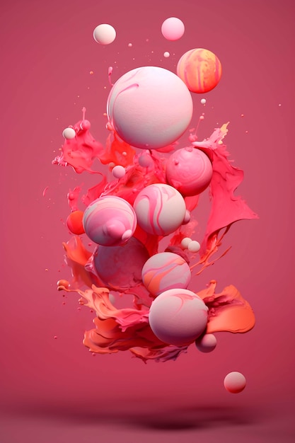 View of 3d modern abstract sphere art