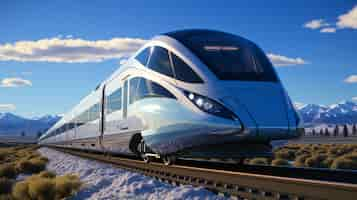 Free photo view of 3d modern high speed train