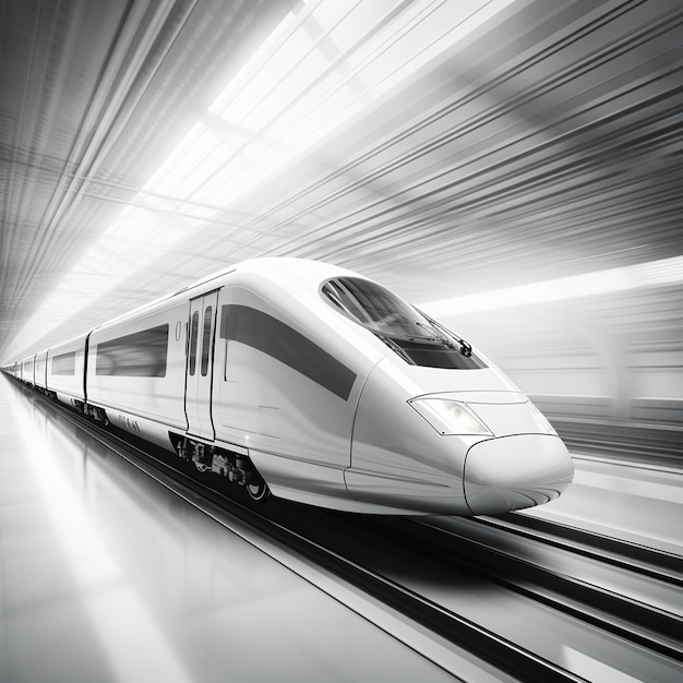 Free photo view of 3d modern high speed train