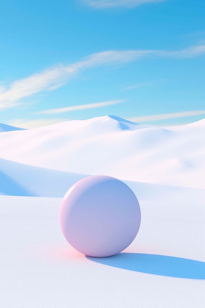 Free photo view of 3d modern sphere with desert landscape