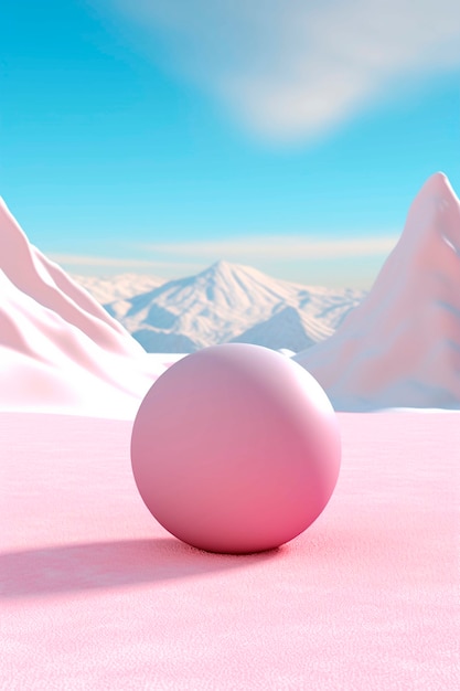 Free photo view of 3d modern sphere with desert landscape