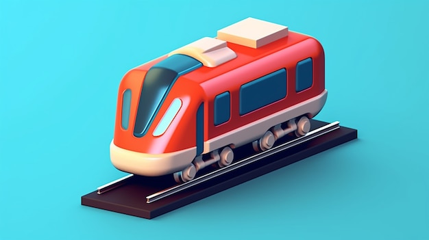 Free photo view of 3d modern train model