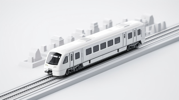 View of 3d modern train model