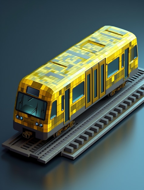 Free photo view of 3d modern train model