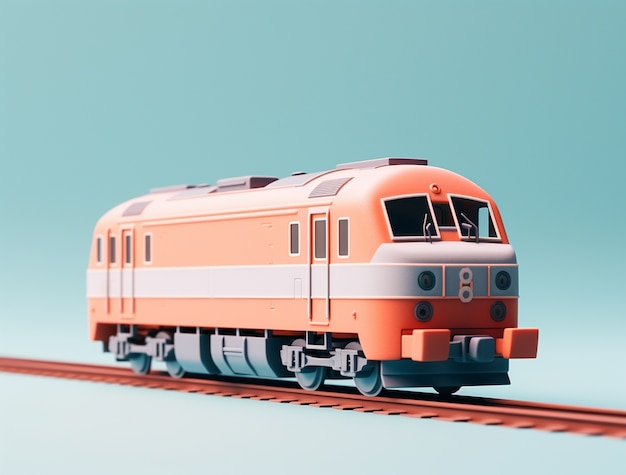 Free photo view of 3d modern train model