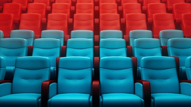 View of 3d movie theater seating