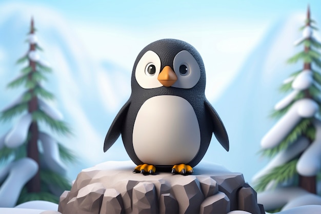 Free Photo view of 3d penguin bird