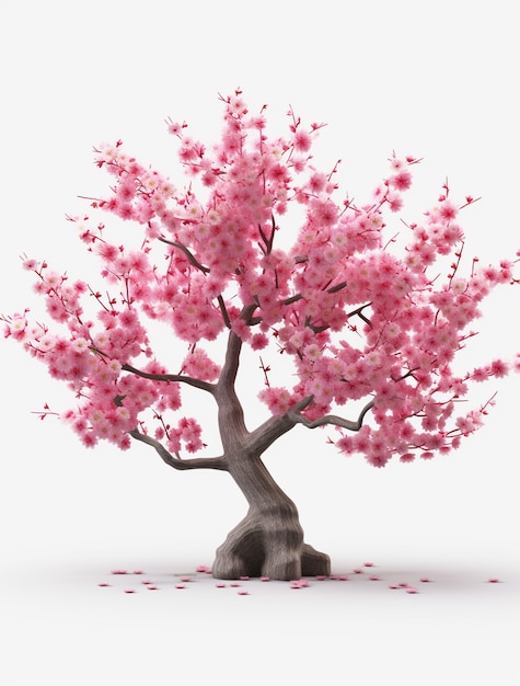 Free Photo view of 3d pink blossom tree