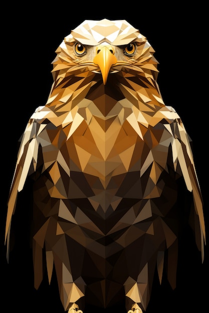 Free photo view of 3d poly eagle