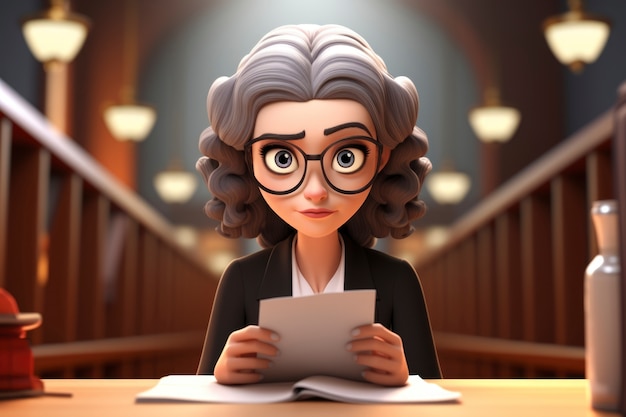 Free Photo view of 3d practicing lawyer