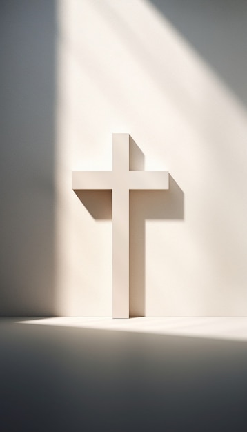 View of 3d religious cross