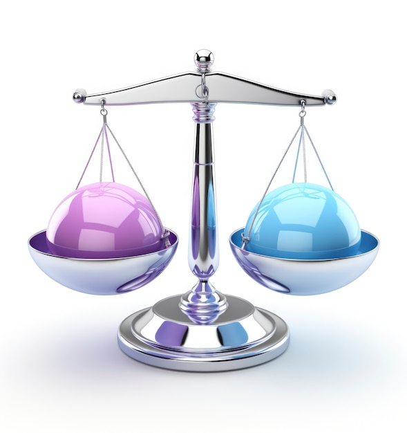 Free photo view of 3d scales of justice for lawyer's day