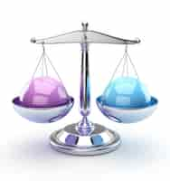 Free photo view of 3d scales of justice for lawyer's day