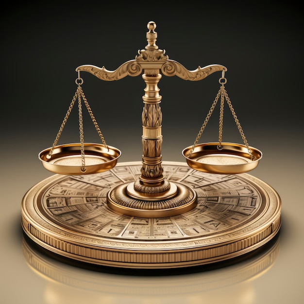 Free Photo view of 3d scales of justice for lawyer's day