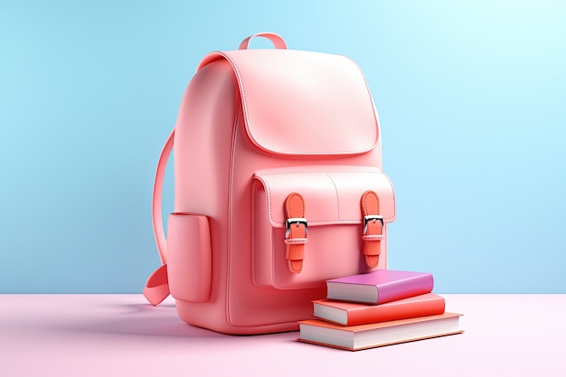 Free photo view of 3d school backpack