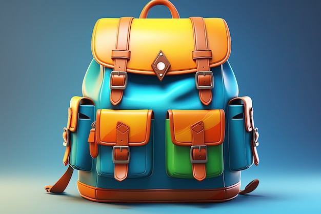 Free photo view of 3d school backpack